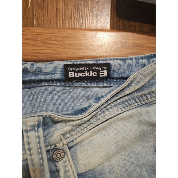 Salvage Mayhem Regular Bootcut Jeans 38x27 Distressed Light Blue Denim - Picture 3 of 9